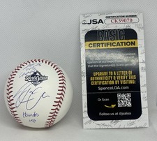 Justin Dean Signed 2025 World Series Ball Jsa Coa “Hands UP” “25 WS Champs” Auto