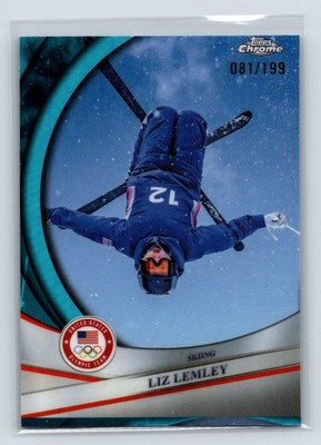 2026 Topps Chrome Olympics Liz Lemley Aqua /199