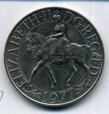 1977 Queen Elizabeth II Silver Jubilee Crown 25p AU in Midland Bank coin pouch