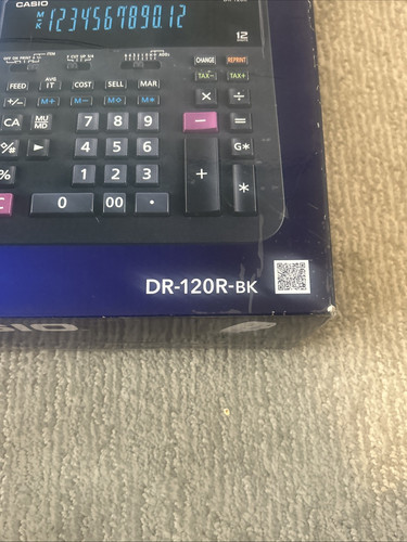 Casio DR-120R-BK Printing Heavy Duty Calculator Black Desktop New Open Box - Picture 4 of 11
