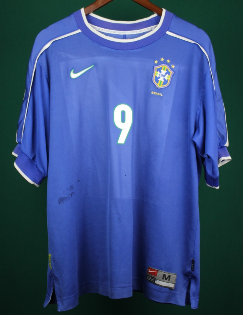 Brazil National Team Authentic Nike Jersey Size Medium 1998 #9