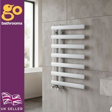 Offset White Bathroom Radiator Vertical Ladder Heated Towel Rail 780x500mm