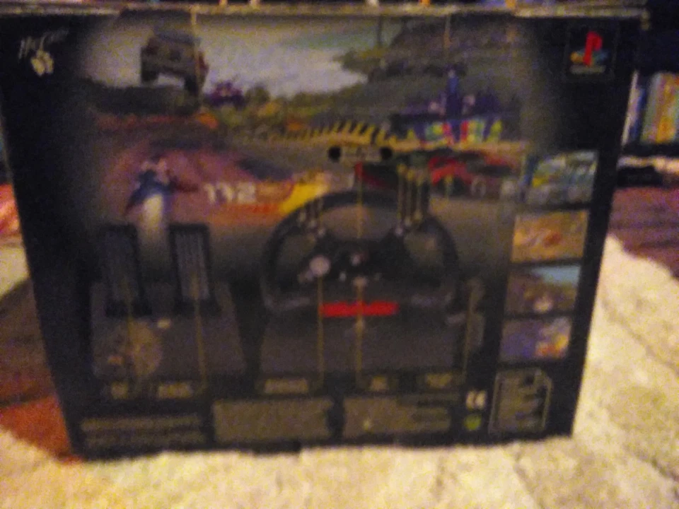 Playstation Mad Catz MC2 Racing Steering Wheel PlayStation 1 COMPLETE IN BOX! - Image 2 of 4