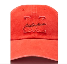 MATIN KIM MATIN CURSIVE BALL CAP IN ORANGE – Matin Kim KOREA