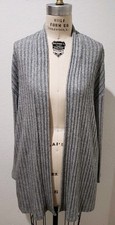 Anthropologie: Eri & Ali Long Gray Rib L/S  Sweater Size M & Free Beauty Item