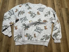 Tom  Jerry Sweater, Youth Boys Size Large, Gray Black Brown, Pullover, Crewneck