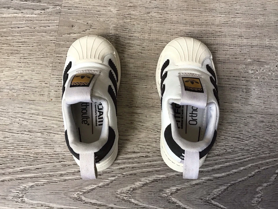 Adidas Original Bebé Talla 5.5K 5.5 Niños Superstar 360 Tenis Blanco Negro Foto 4 de 4