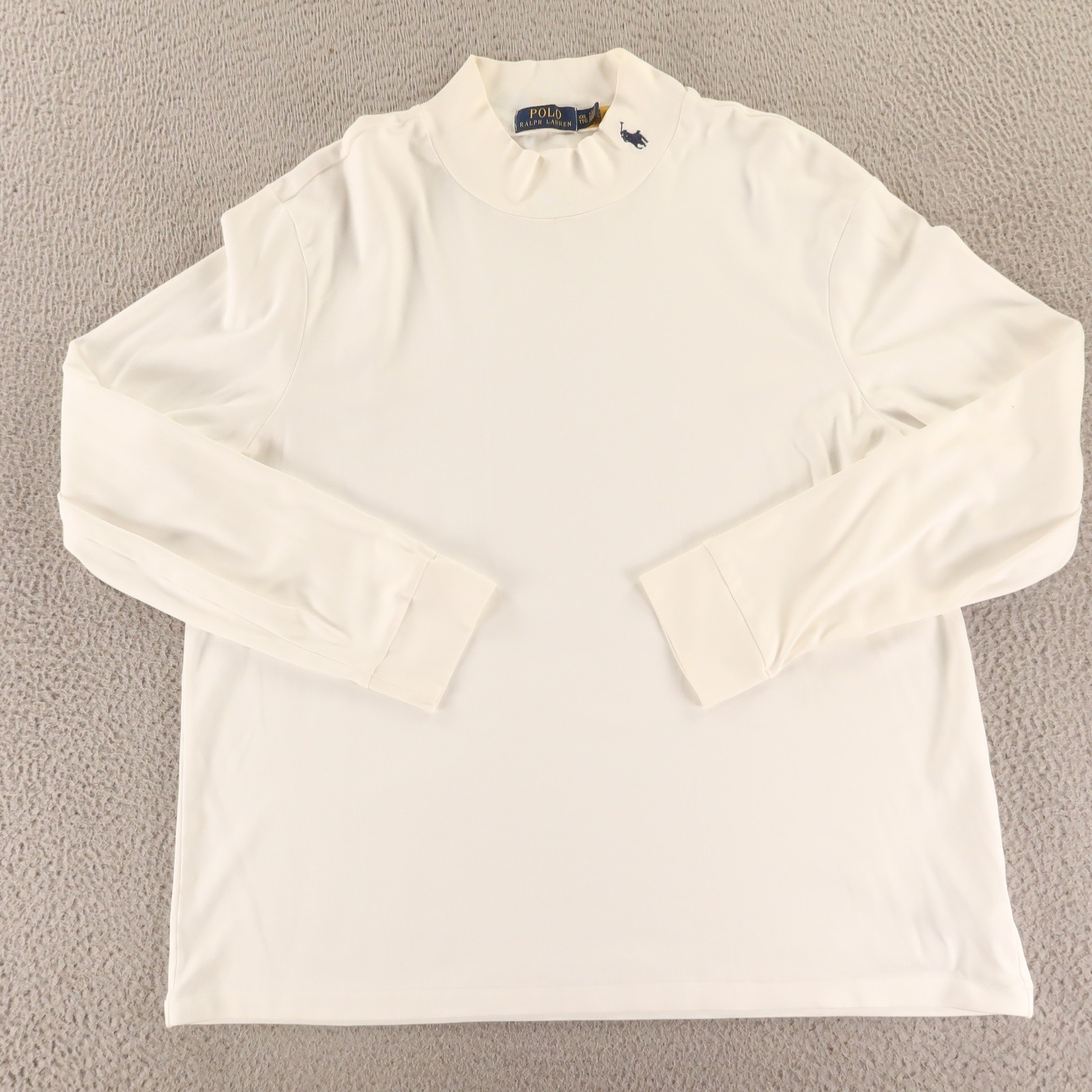 Polo Ralph Lauren camicia uomo 2XL manica lunga finto collo ricamato pony cotone