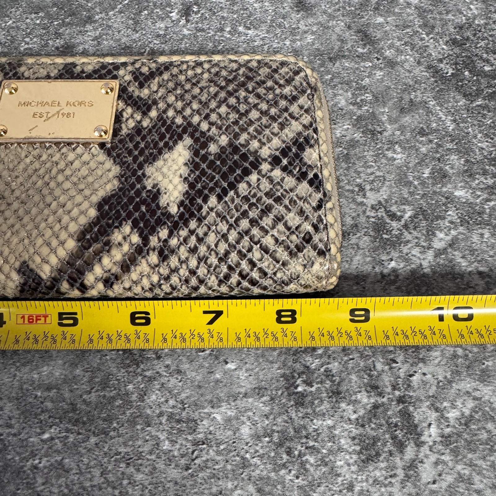 Michael Kors Snakeskin Zip Around Python Embroide… - image 3