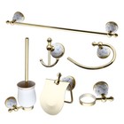Bathroom Accessory Sets Wall Mounted Towel Rack&Paper Holder& Hook Up Gold Brass