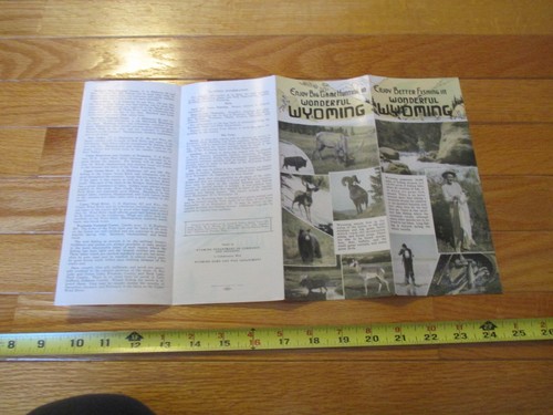 Wyoming WY Guide Better Fishing Big Game Hunting Vintage Folleto de viaje - Imagen 3 de 3