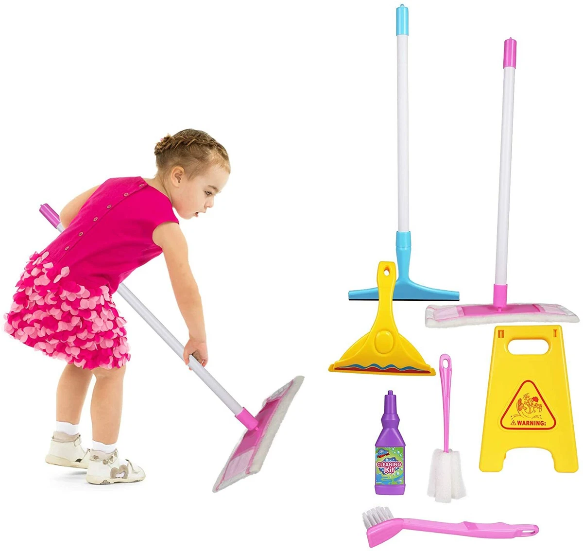 COLOR TREE Kids Cleaning Set Toddler Sweeping Pretend Play Toy