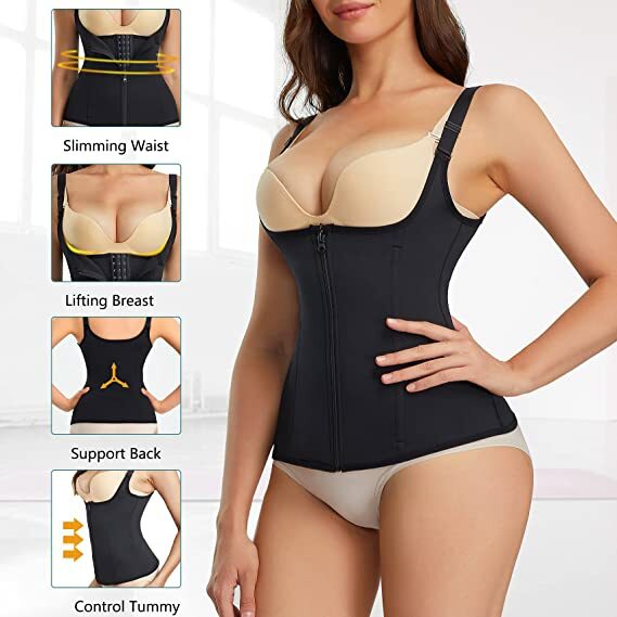 Faja Modellante Donna Con Busto Lungo, Compressione Alta, 6 File Di Ganci