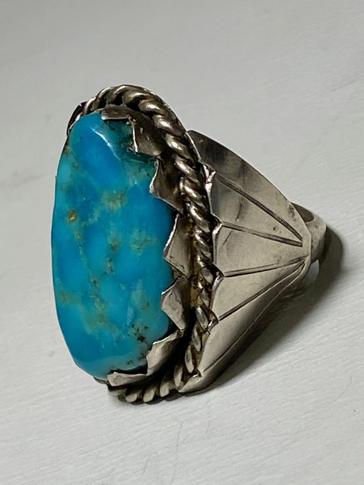 Turquoise ring Navajo southwest tribal sterling s… - image 4