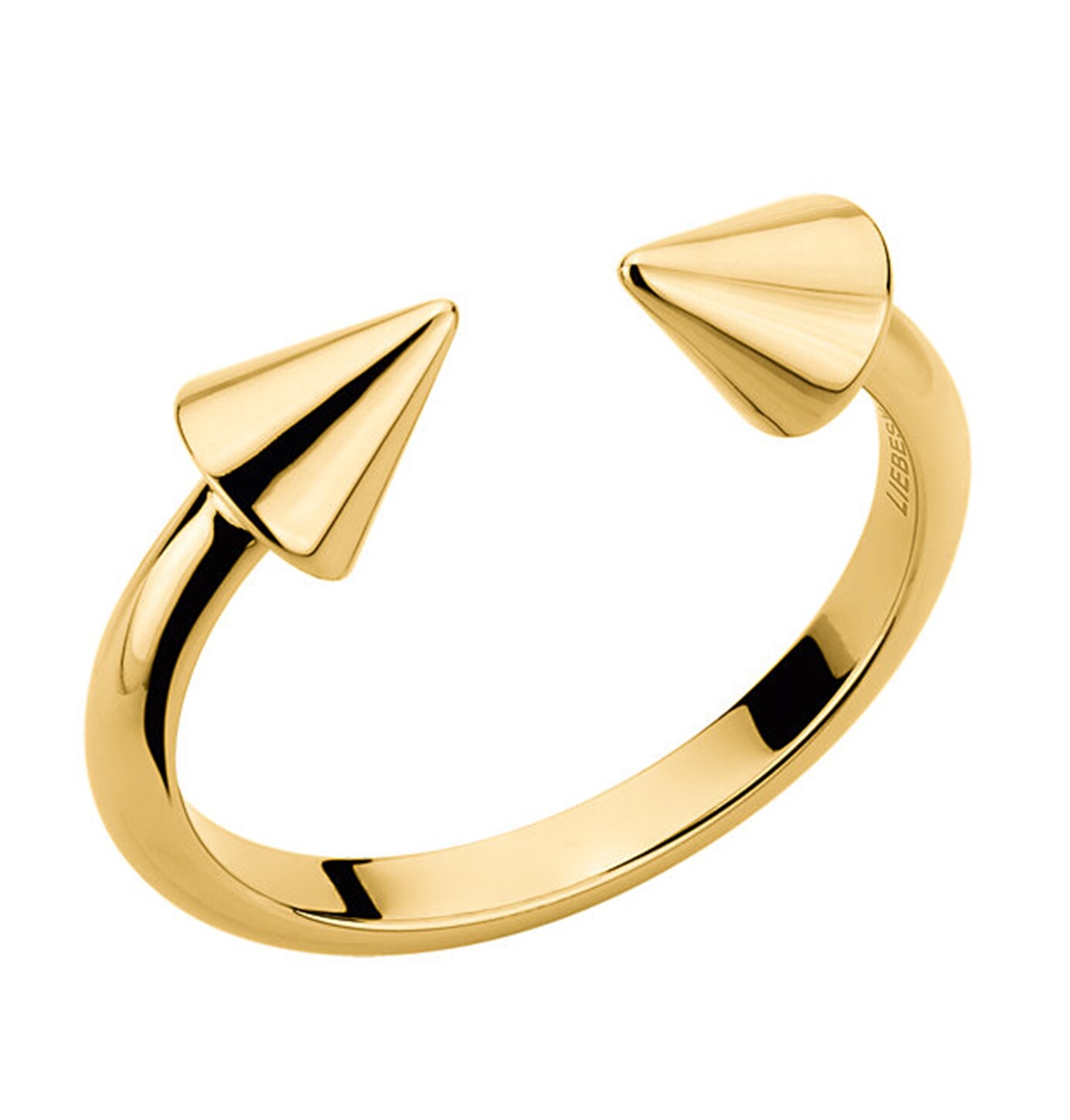 Кольцо Liebeskind Berlin Ring LJ-0110-R-56 с конусом из нержавеющей стали, Размер 56, IP Gold, Новое