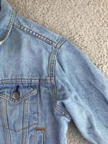 Hard Rock San Juan Jean Jacket Kids Size 8 Blue Denim Button Up Embroidered Logo - Picture 5 of 23