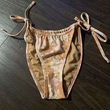 Juniors Xhilaration Floral Cheeky High Leg String Bikini Bottom - Pink , Size M