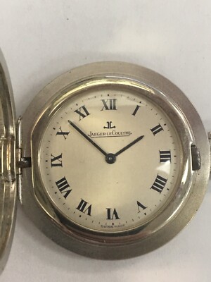Jager Le Coultre 18k White Gold Pocket Watch Rare
