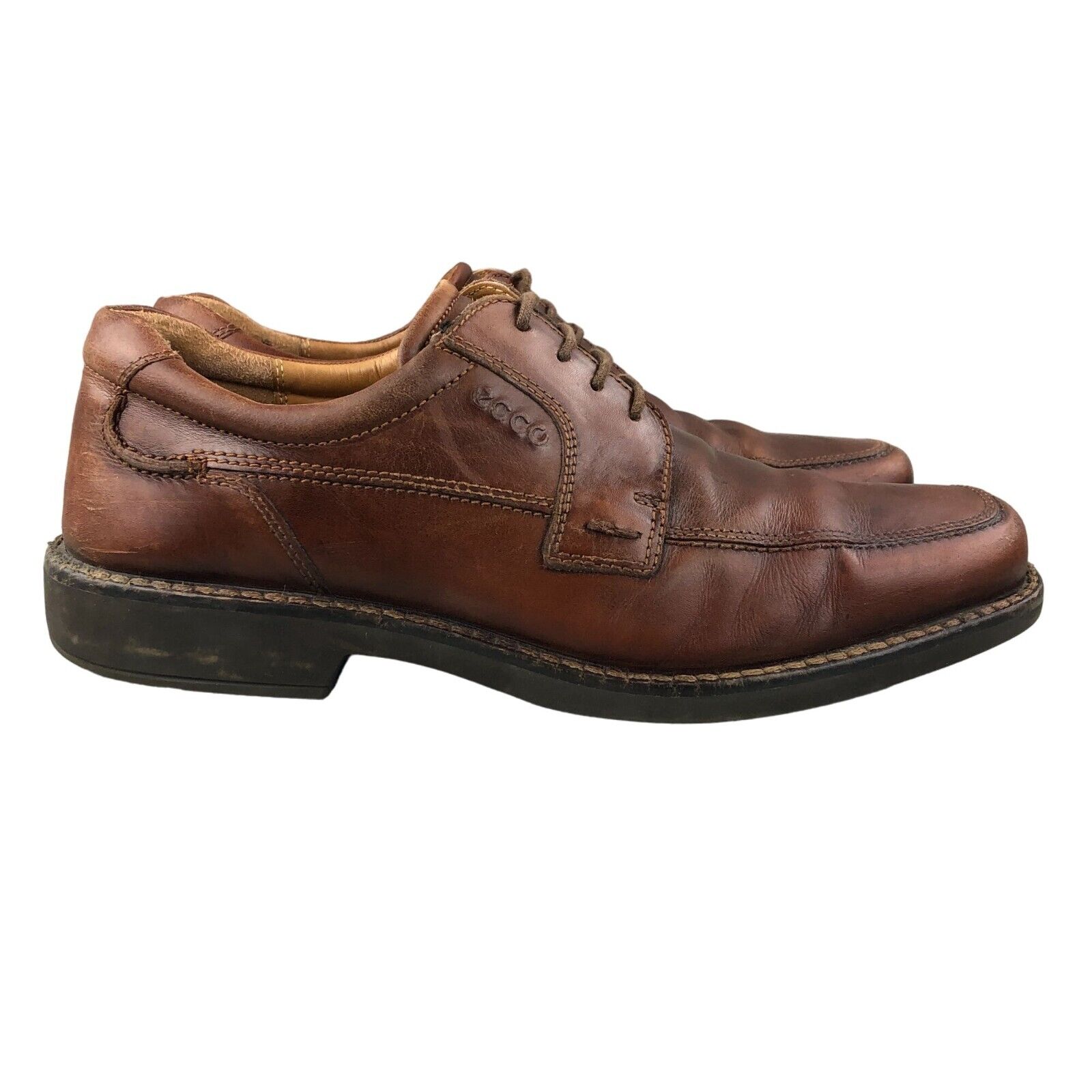 Ecco Men's Size 43 (9-9.5) Holton Brown Leather L… - image 1
