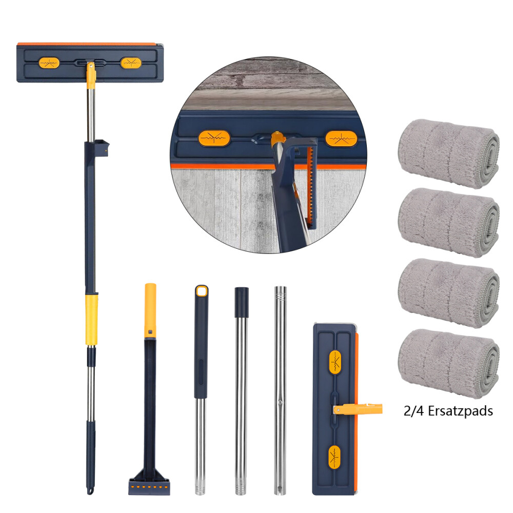 Bodenwischer Wischmop Mopp Mop Wischer Komplettset Mikrofaser Teleskopstiel Set