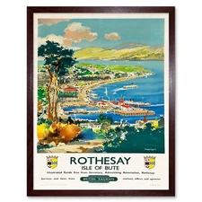 Travel Rothesay Isle Of Bute British Railways Harbour River 12X16 Framed Print
