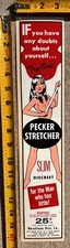 VINTAGE & Antique Condom Machine Decal from The 1920’s - 60’s - Pecker Stretcher