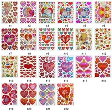 #590S Shiny Valentine Heart Love Reward Deco Craft Card Scrapbooking Stickers