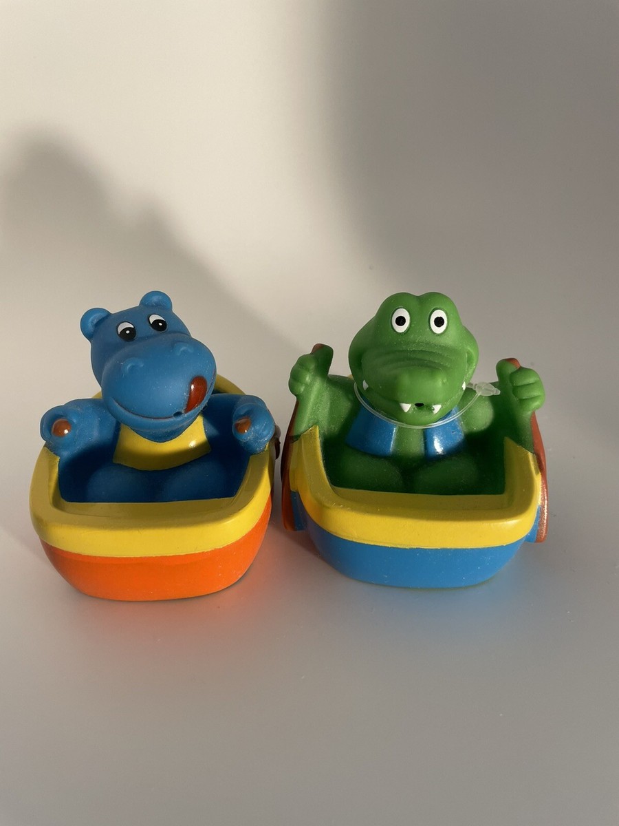 ToySmith Mini Boat Bath Toys Of Crocodile Hippo, L