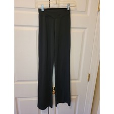 Women Body Wrapper Solid Black V Front Jazz Dance Pants Size S 0696