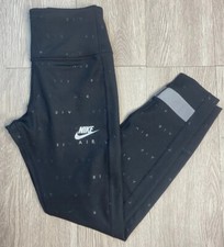 Nike Tight Fit High Rise 7/8 Leggings Black w Nike Air All Over New Extra Small