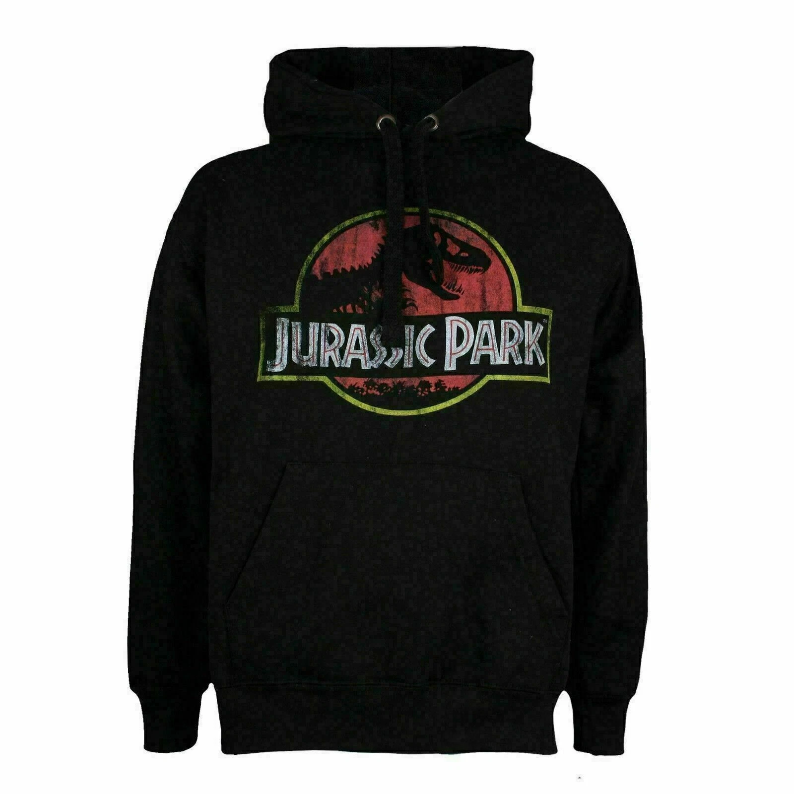 Jurassic Park Official Mens Distressed Logo Hoodie
