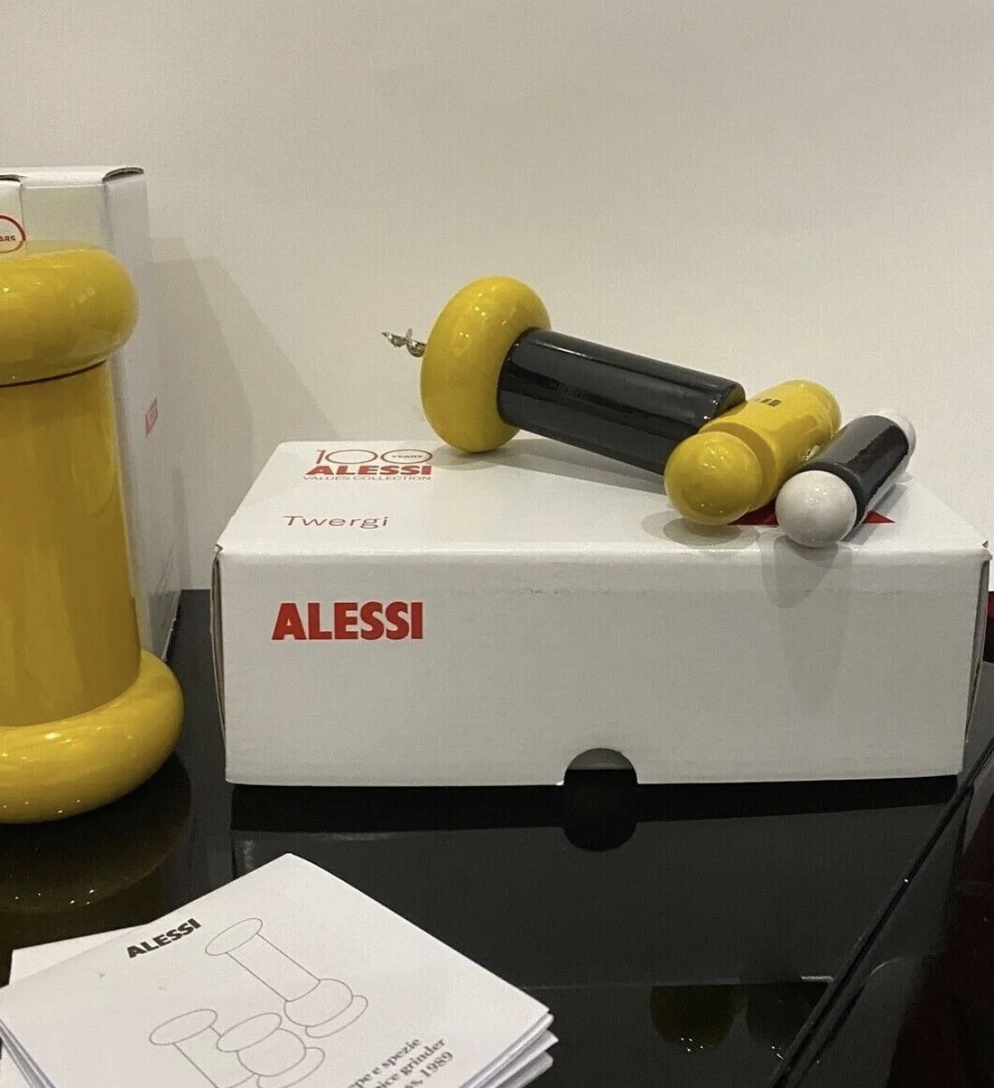 Ettore Sottsass Alessi Twergi Set 1 Corskscrew And 3 Pepper