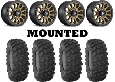 Kit 4 System 3 XTR370 Tires 35x10-15 on Fuel Vector Bronze D600 Wheels 1KXP