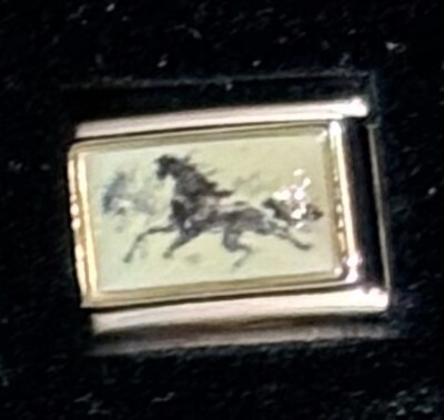 Horse Portrait Wholesale Italian Charm Photo Enamel Link 9MM K2016 - 2