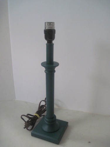 Wood Modern Electric Lamp Base Green Height 18" Fits over Light Bulb New - Picture 5 of 13