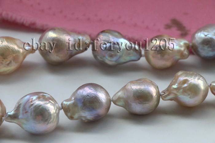 Keshi Certified South Sea Multicolore Masbate Perla Naturale Filo
