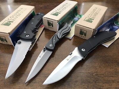 Lot of 3 CRKT Knives : 6782 Crawford / 7402SK Gallagher / 6562 Frederick Taiwan
