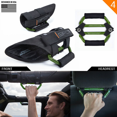 GP Grip PRO Wrangler Grab Handle x 4 GREEN (2 roll-bar+2 headrest) JL JT 4xe JK