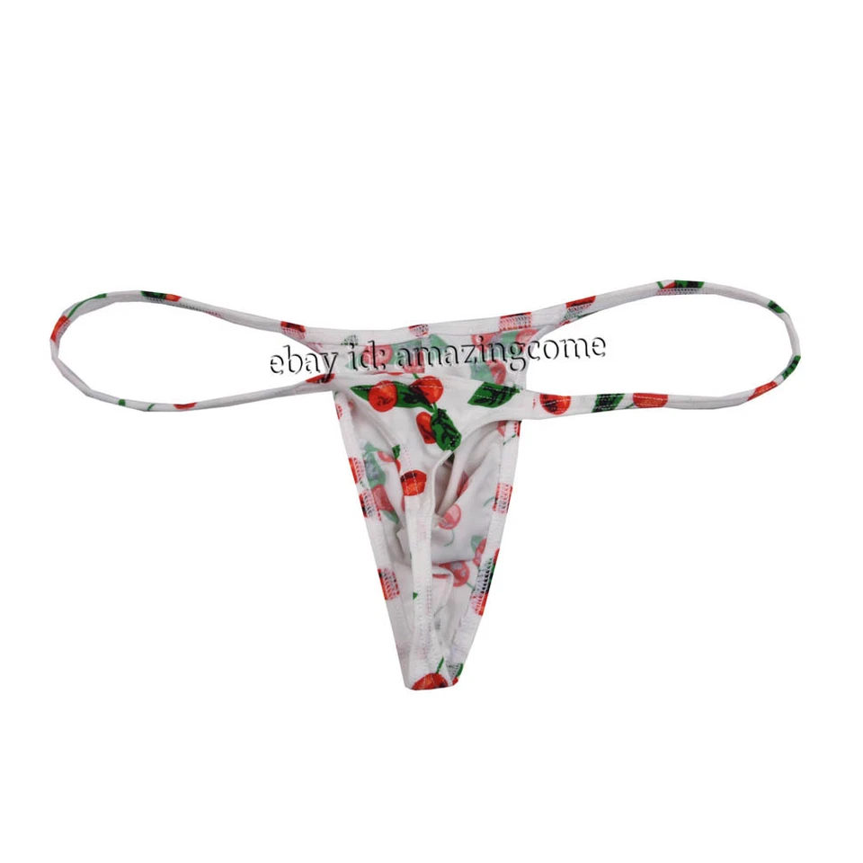 Men Graphic String Tanga Underwear Males Liquid Stretch Micro Thong Swimwear - Image 3 of 4