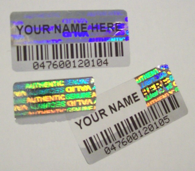 100 BCc Custom Print BARCODE Security Hologram Tamper Evident Label