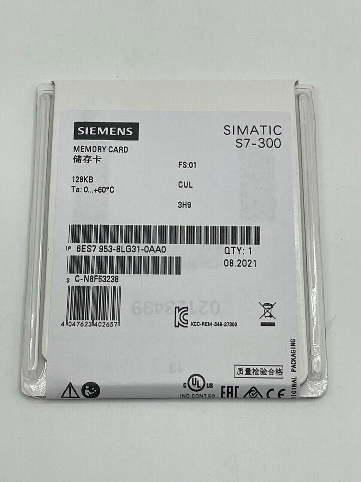 6ES7953-8LG31-0AA0 1 STÜCK NEUE SIEMENS Speicherkarte SIMATIC 6ES7953-8LG31-0AA0 - Bild 1 von 1