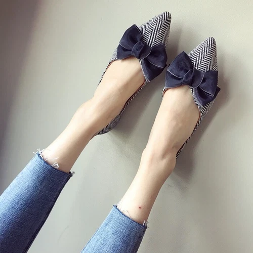 Women's flat shoes Soft soled flat heel shoes Large bow knot women's shoes - Bild 7 von 15
