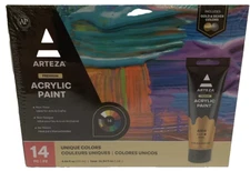 ARTEZA Premium Acrylic Paint,  14 Colors 4.06fl Oz (gold&silver) NEW!