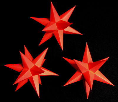 3D Adventsstern 3x kleine Sterne rot innen-SET Weihnachtsstern Erzgebirge  Stern | eBay.de
