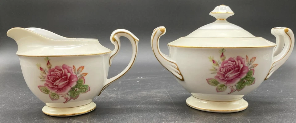 CREMA ROSETA Y AZUCARERO FUJI CHINA CON TAPA, USADO Foto 4 de 4