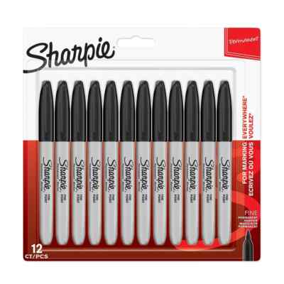 12er Pack, Black Sharpie Permanentmarker CT-12 fein schwarz bester Preis & Qualität