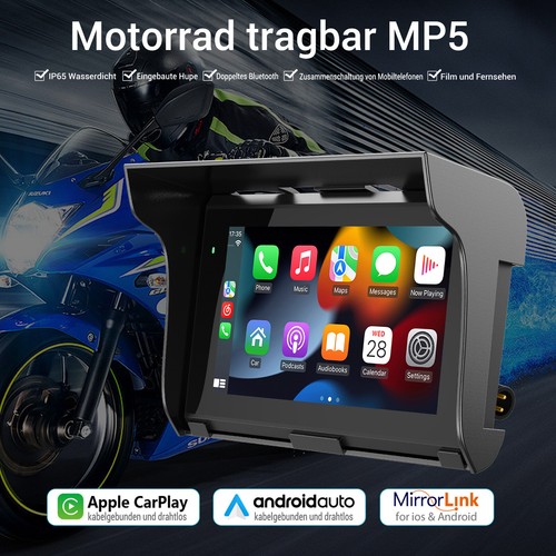 5'' Motorcycle Car Sat Nav GPS Navigation Touch Screen CarPlay / Android Auto - Bild 2 von 14