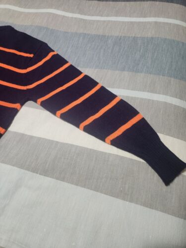 Rare 80's Vintage LOGO 7 Orange & Blue Striped Chicago Bears NFL Sweater XLarge - Picture 13 of 16