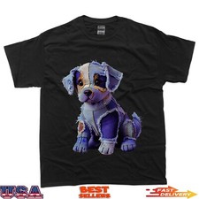 Denim Patch Dog with Stars Cute Blue Dog Gift T-Shirt