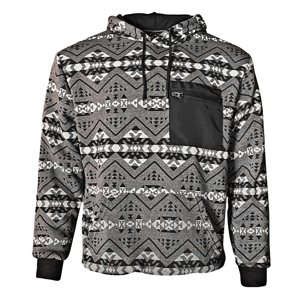 Men's Hoodie Graphic Geo Tribal Front Pocket Pullover Drawstring Hoodie Jacket
